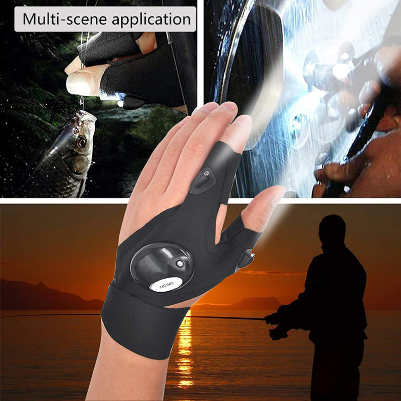 Fingerless Glove LED Flashligh - Spearfishing Glove ulasan dan harga
