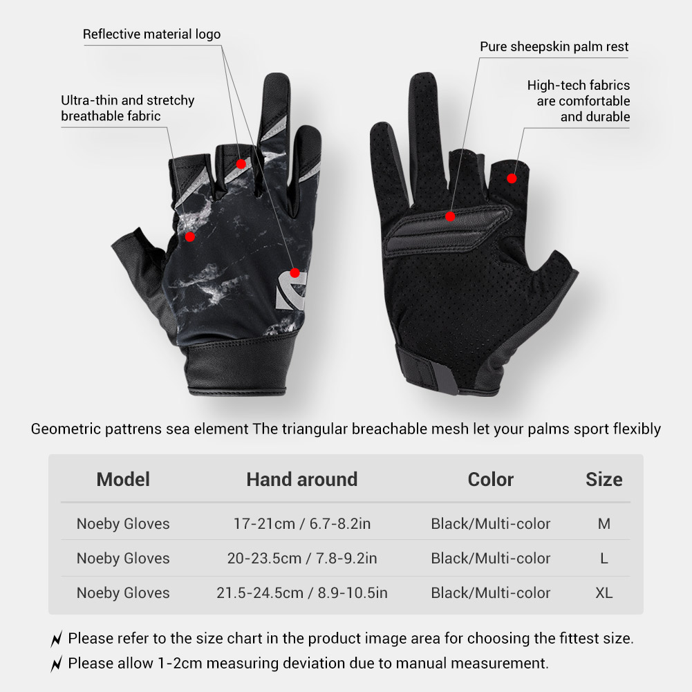 Noeby Half Finger Fishing Glov - Spearfishing Glove ulasan dan harga